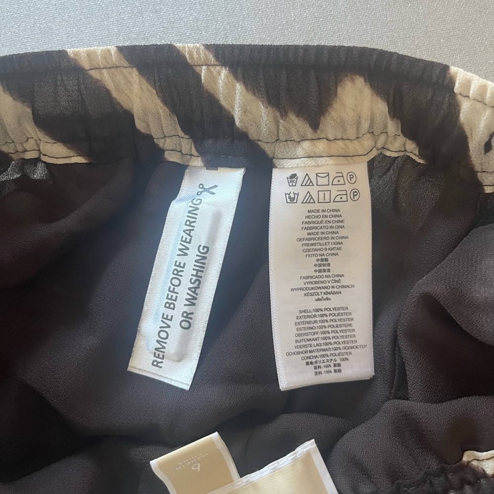 Michael Kors | NWT brown and white animal print wide leg pants | size 6 - Picture 6 of 6